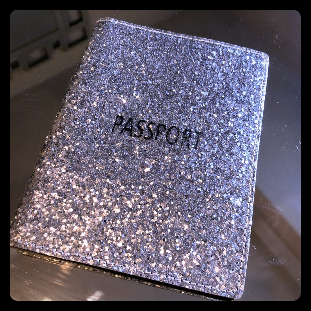 Silver Glitter Passport Cover
